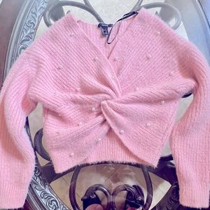 Knit Light Pink Crop long sleeve